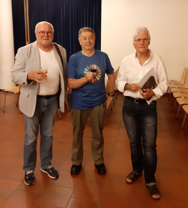 Foto der Geehrten, von links Werner Stalder, Helmut Kaiser, Ulrich Bischoff